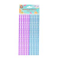 12 Piezas Sorbetes Lila/Celeste 22cm Life Art