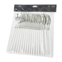 20 Piezas Cucharas Desechables Plata 21cm Life Art