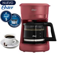 Cafetera Oster 5 tazas de Filtro reutilizable BVSTDCS51R Color Rojo
