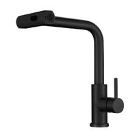Grifería Mezcladora Monocomando Medium Pico Extraible Black Trebol