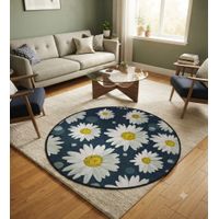 Alfombra circular piel de durazno para centro 120cm set de 2