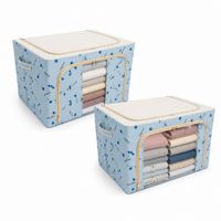 Cesto organizador plegable caja multiuso para ropa o sabanas Set de 2