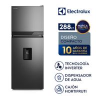 Refrigeradora Top Freezer con dispensador 288L No Frost Negra Electrolux ERT30A2P6DC
