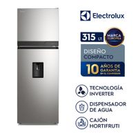 Refrigeradora Top Freezer con dispensador 315L No Frost Silver Electrolux ERT34A2P6DS