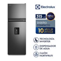 Refrigeradora Top Freezer con dispensador 315L No Frost Negra Electrolux ERT34A2P6DC