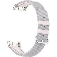 Correa de cuero y tela para Xiaomi Band 8-9 Blanco