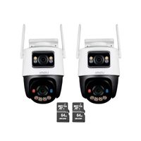 Kit de 2 Cámara seguridad IMOU Cruiser Dual 5MP + 5MP + Micro SD 64GB 360° Externa Full color