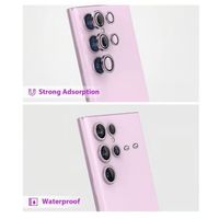 Micas de Camara Individuales Escarcha Rosado para Samsung S22 Ultra
