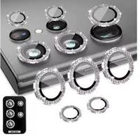 Micas de Camara Individuales Piedras Plata para Samsung S22 Ultra