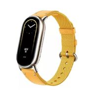 CORREA DE NYLON TRENZADA CON CUERO PARA XIAOMI BAND 8 - AMARILLO