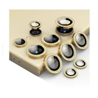 Micas de Camara Individuales Piedras Dorado para Samsung S24