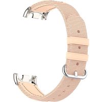Correa de cuero y tela para Xiaomi Band 8-9 Rosado