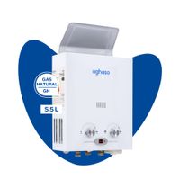 Terma a Gas Natural Aghaso 5.5 Litros Paso Continuo Encendido Automático Alta Eficiencia