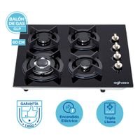 Encimera a Gas GLP Aghaso Vidrio Modular 60 cm 4 Quemadores