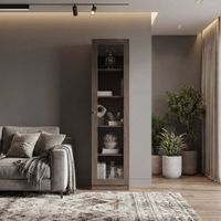 Vitrina 1 Puerta Home Avellana Wengue