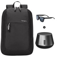 Mochila Targus Intellect Essential 15.6"" Negro (TSB966DI) + Parlante Bluetooth Lenovo K3 Pro + Lentes de sol de regalo