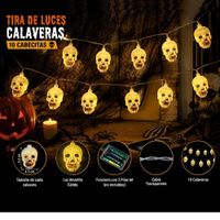 Tira de luces led Halloween cabezas de calavera 2mts