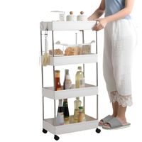 Carrito Organizador Multiuso Pinpin De 4 Niveles Ancho Blanco