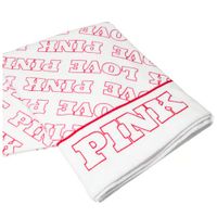 TOALLA BLANCO ROJO LOGO PINK