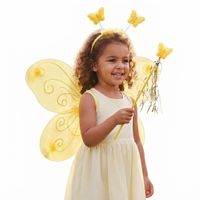 2 alas de hada disfraz para niñas con varita magica y diadema