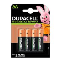 Pilas Recargables Duracell AA de 2500 mAh (4 unidades)