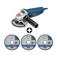 COMBO Bosch: Amoladora Angular GWS 850 M14 850W + 3 Discos de corte Standard 115x1,0mm