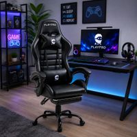 Silla Gamer Con Masajeador Lumbar Playpro X1 Negro Base De Metal