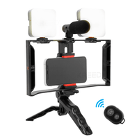 Kit de Video para Vlogger Jaula 2 Reflectores y micrófono para celular