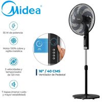 Ventilador de Pedestal 55W 3 Velocidades MFA164MB