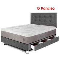 Dormitorio con Cajones Balanzze 1.5 Plazas Gris Bipanel