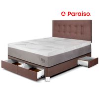 Dormitorio con Cajones Balanzze 2 Plazas Choco Bipanel