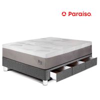 Cama con Cajones Balanzze 1.5 Plazas Gris Bipanel