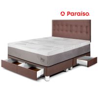Dormitorio con Cajones Balanzze King Choco Bipanel
