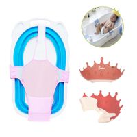 Pack Hamaca con Gorro de Baño Coronita Baby Froggie Rosado Para Bebe