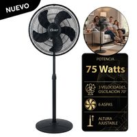 Ventilador Oster de Pedestal 18"" 75 Watts 3 Velocidades EOSVELIST1631