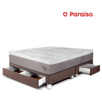 Cama con Cajones Balanzze Queen Choco Bipanel