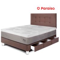 Dormitorio con Cajones Balanzze 1.5 Plazas Choco Bipanel