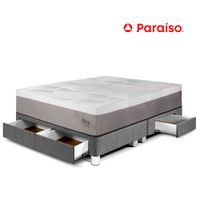 Cama con Cajones Balanzze Queen Gris Bipanel