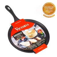Sartén Comal 26 cm Hierro fundido Esmaltado Victoria