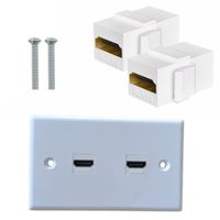 Placa ABS HDMI Faceplate Hdmi Hembra 2 Puestos 1080P TRAUTECH EMPALME