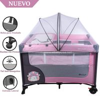 Ebaby Cuna Corral Ebaby con Cambiador Rosado