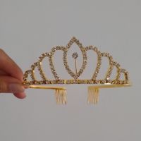 Corona tiara diadema dorada cumpleaños quinceañero novia fiesta princesa Tiana