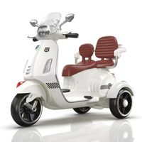 MOTO ELECTRICA CON BLUETOOTH PARA NIÑOS 02 ASIENTOS - BLANCO