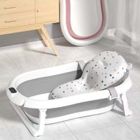 BAÑERA PARA BEBE PLEGABLE CON TERMOMETRO Y COJIN PREMIUM - GRIS