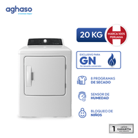 Secadora de Ropa Aghaso 20 kg Blanca Automática de Alta Capacidad