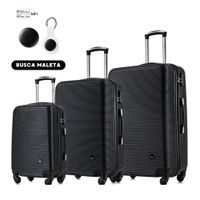 MALETAS DE VIAJE SET DE 3 ROYAL NEGRO CON ITAG GPS PARA IPHONE