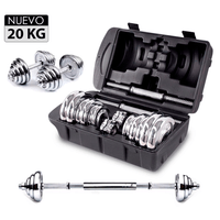 Set de Pesas 20 kg Mancuernas + Adaptador + Maletín