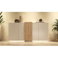 Aparador Moderno 4 puertas 2 cajones interiores Rua color Blanco/Duna TU MESITA