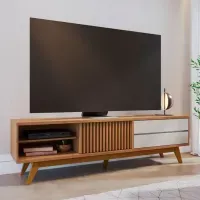 Mesa de TV Minimalista Icarus color Haya/Blanco TU MESITA
