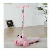 Scooter Premium Ranita Musical Plegable Ajustable Hidráulico con Luces para Niños